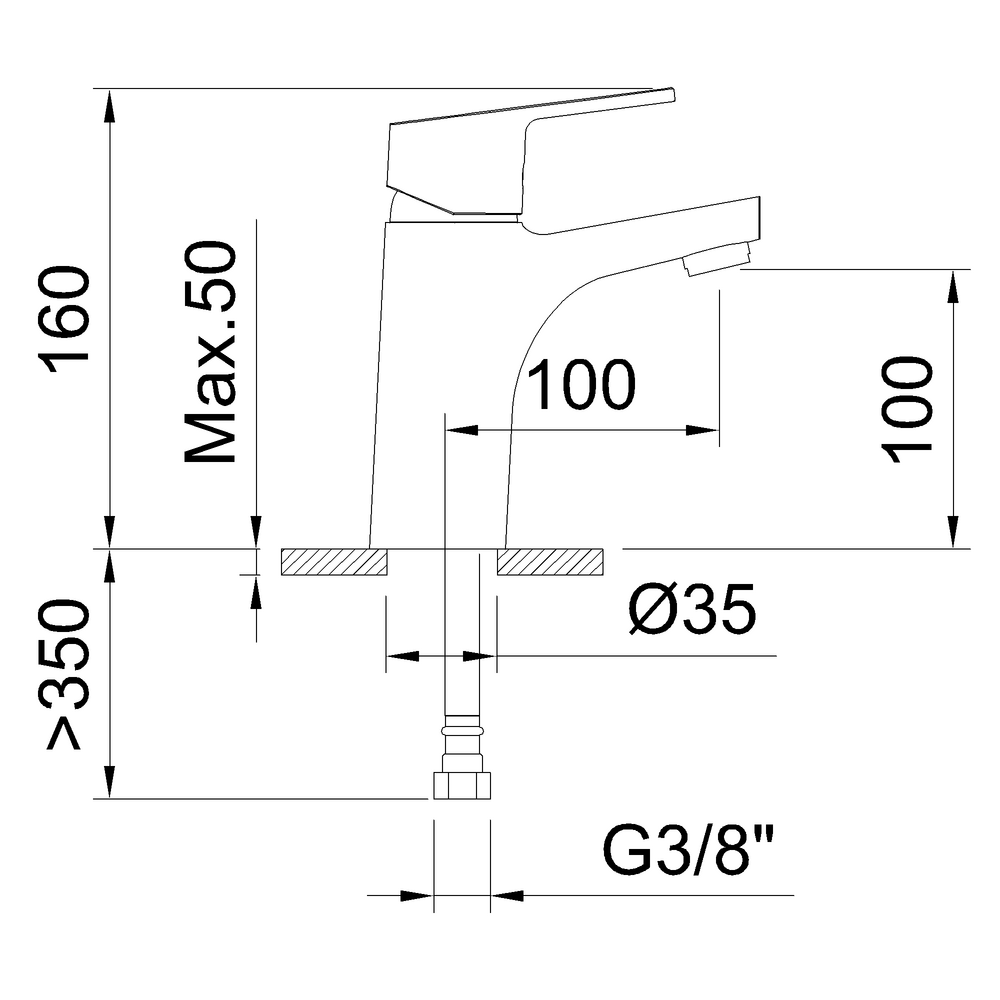 MITIGEUR LAVABO 100MM GO!