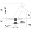 ROBINET TEMPORISÉ EAU FROIDE 55MM 6L/MIN