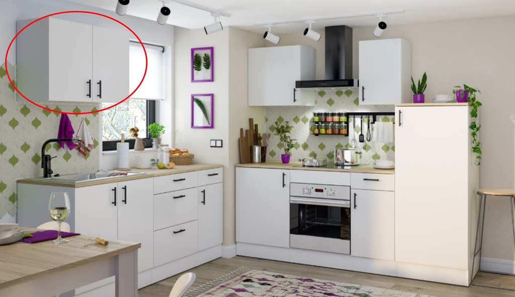 CUISINE - MEUBLE HAUT - 2 PORTES - 80CM - KIRAKIT