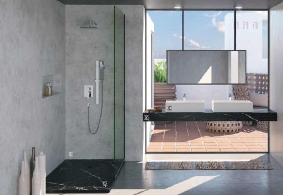 RECEVEUR DE DOUCHE noir MAINTY-TEX-120