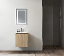 MEUBLE SALLE DE BAIN SIMPLE VASQUE AVEC MIROIR LED - BOIS - MADI
