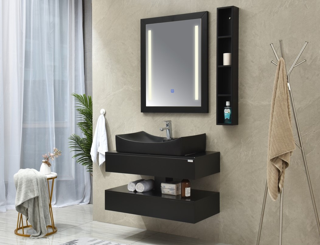 MEUBLE SALLE DE BAIN SIMPLE VASQUE AVEC MIROIR LED - BOLLY