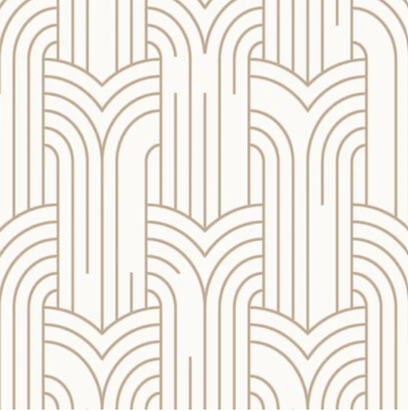 Papier peint - Arche - 53 cm x 10,05 m - blanc or