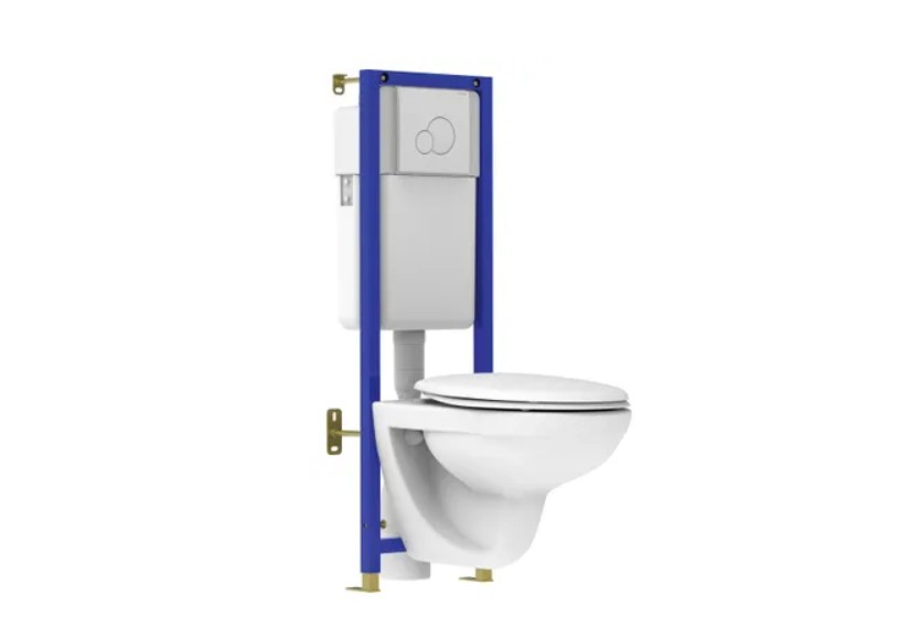 WC SUSPENDU AVEC SUPPORT blanc AMBRE