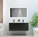 MEUBLE SALLE DE BAIN DOUBLE VASQUE AVEC MIROIR LED - MARKE NOIR
