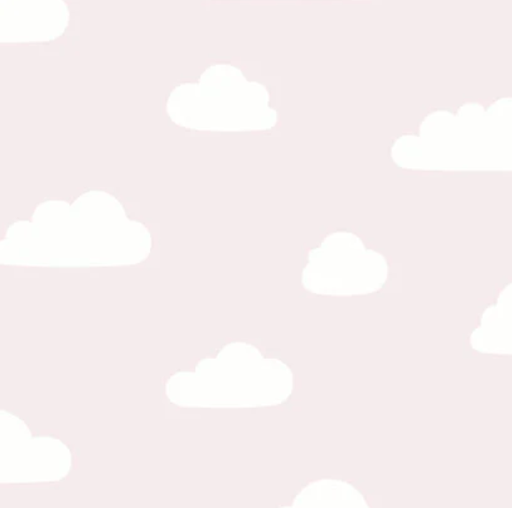 [A61803] Papier peint - Nuages - 53 cm x 10,05 m - rose pastel