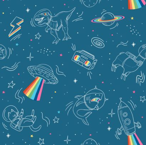 [M36801] Papier peint - Space Kids - 53 cm x 10,05 m - bleu