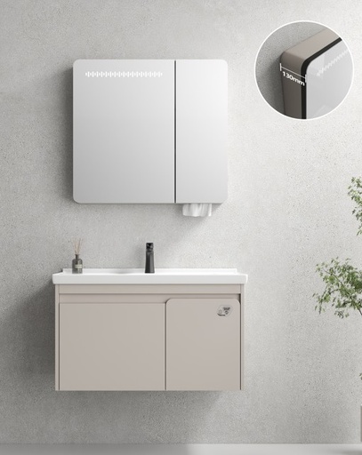 [M81-80] MEUBLE SALLE DE BAIN SIMPLE VASQUE AVEC MIROIR LED - FUTARI80